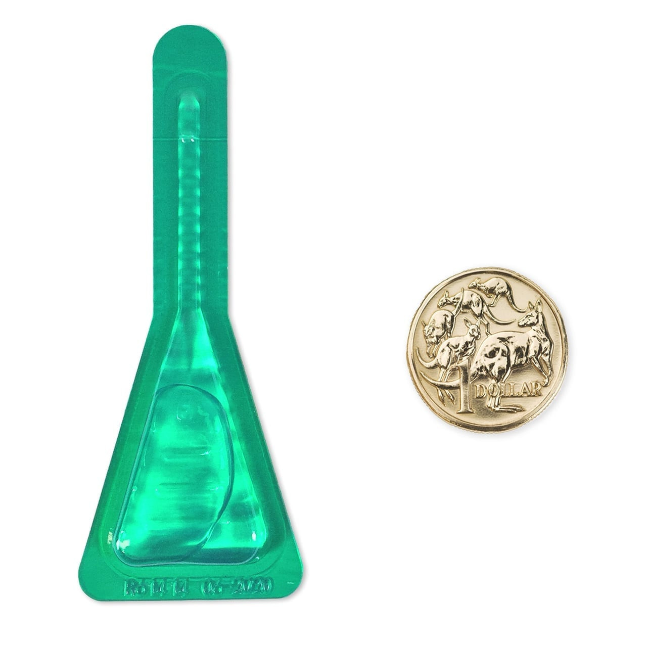 Frontline Plus for Small Dogs 6 Pack, featuring green applicator next to a coin for size reference.