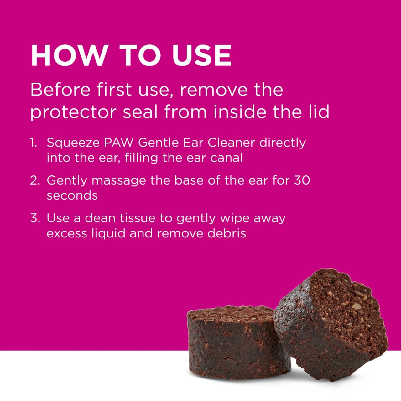 PAW Gentle Ear Cleaner for Dogs & Cats 120ml with usage instructions and tips for pet care.