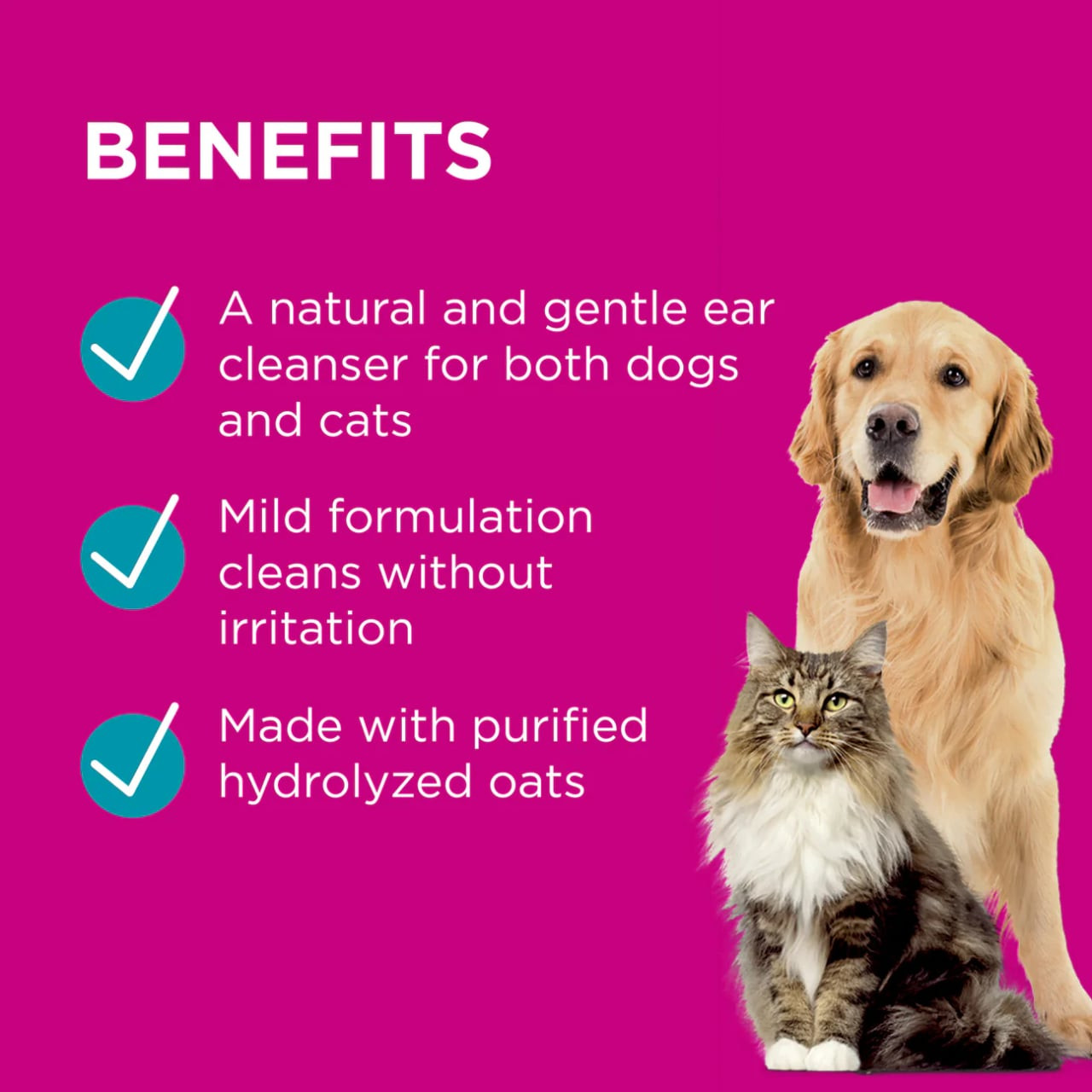 Gentle Ear Cleaner for Dogs & Cats, 120ml, with natural ingredients for irritation-free cleansing.