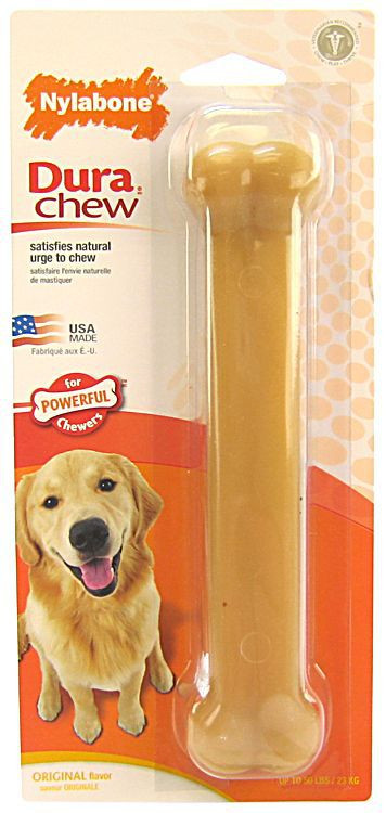 Nylabone Dura Chew in original flavor for giant dogs, promotes dental health and satisfies chewing urges.