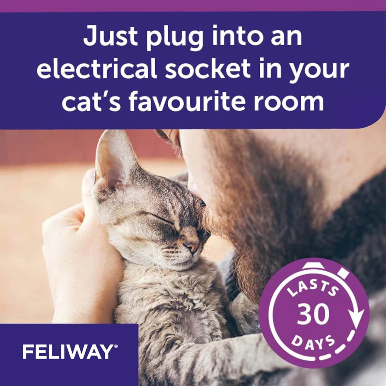 Feliway 48mL Diffuser Refill 3 Pack, lasts 30 days for calming cats at home.