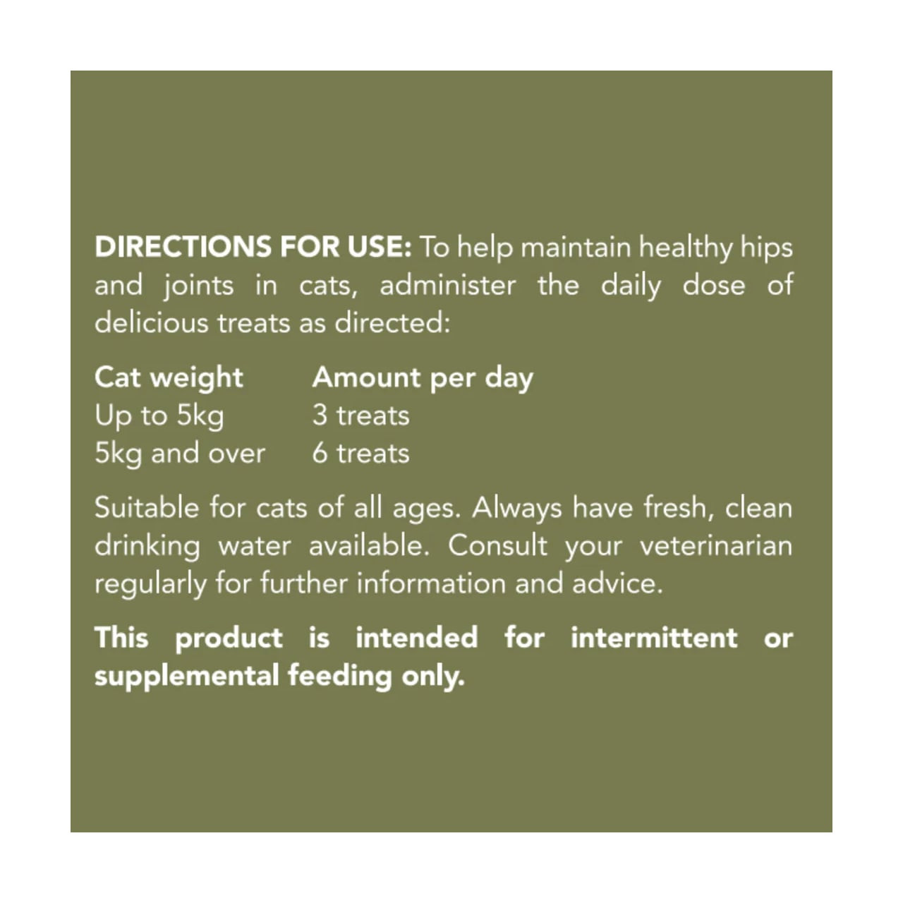 Hemp Clinicals Hip & Joint Treats for Cats, 100g, designed for healthy hips and joints.