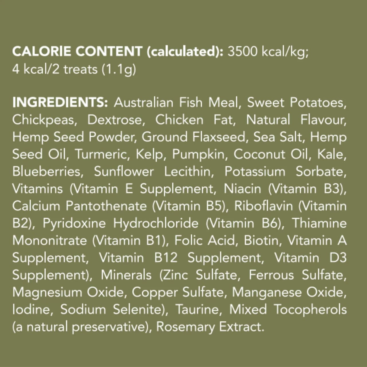 Hemp Clinicals Skin & Coat Treats for Cats, 100g, with natural ingredients for healthy fur.