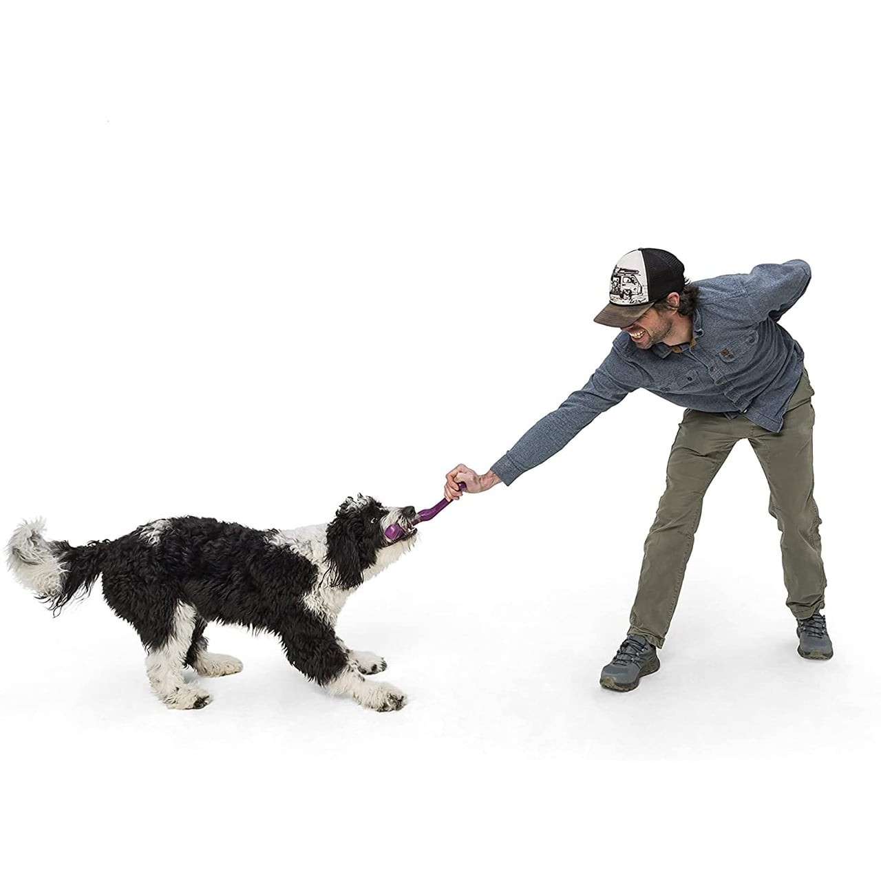 West Paw Seaflex recycled plastic tug dog toy in Snorkl Hibiscus, perfect for durable play.