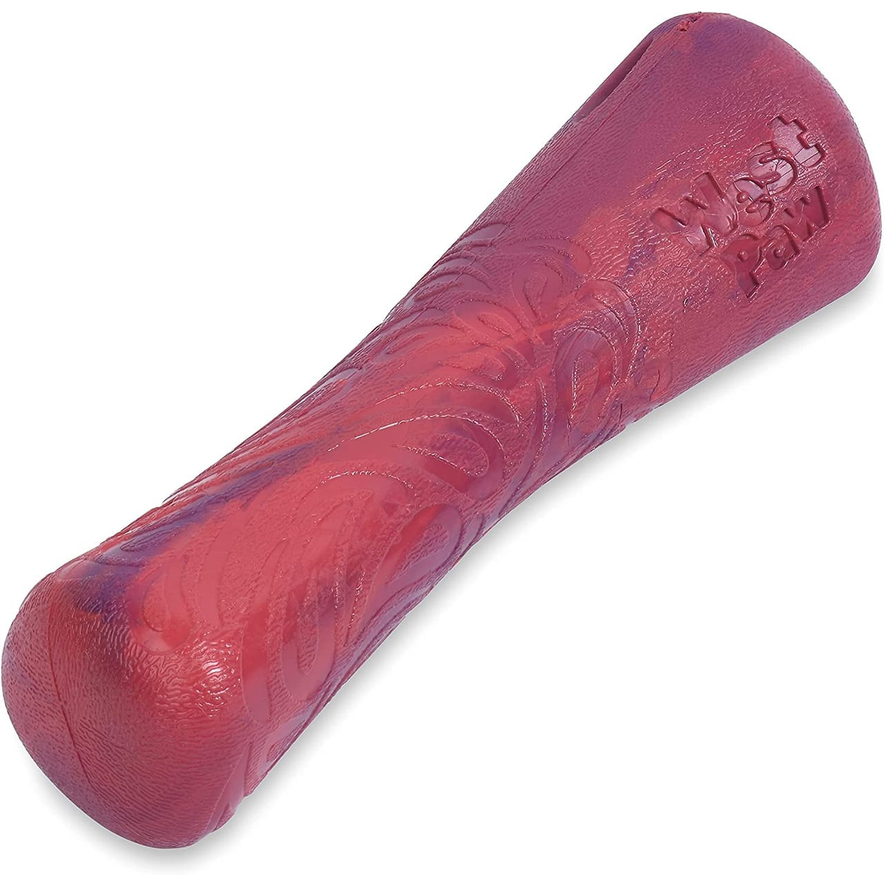 West Paw Seaflex Recycled Plastic Fetch Dog Toy, small Drifty in vibrant hibiscus color.