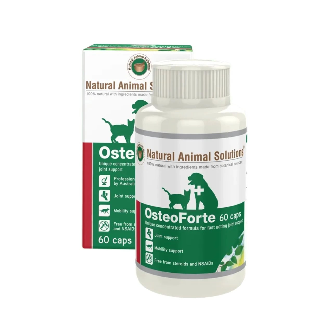 OsteoForte Capsules from Natural Animal Solutions, 60 capsules for joint and mobility support.