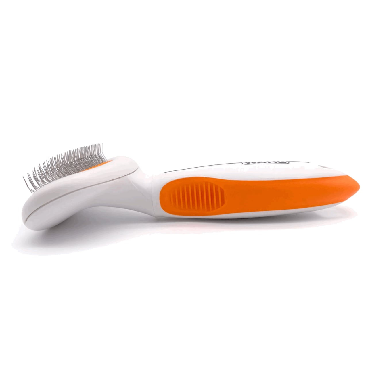 Wahl Metal Slicker Brush for Cats & Dogs in white and orange, designed for small pets.