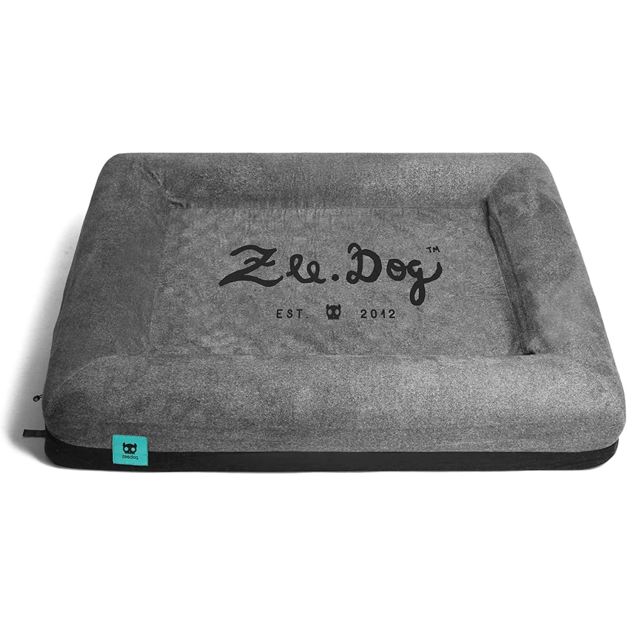 Zee.Dog Memory Foam Orthopaedic Dog Bed in gray with removable cover for pet comfort.