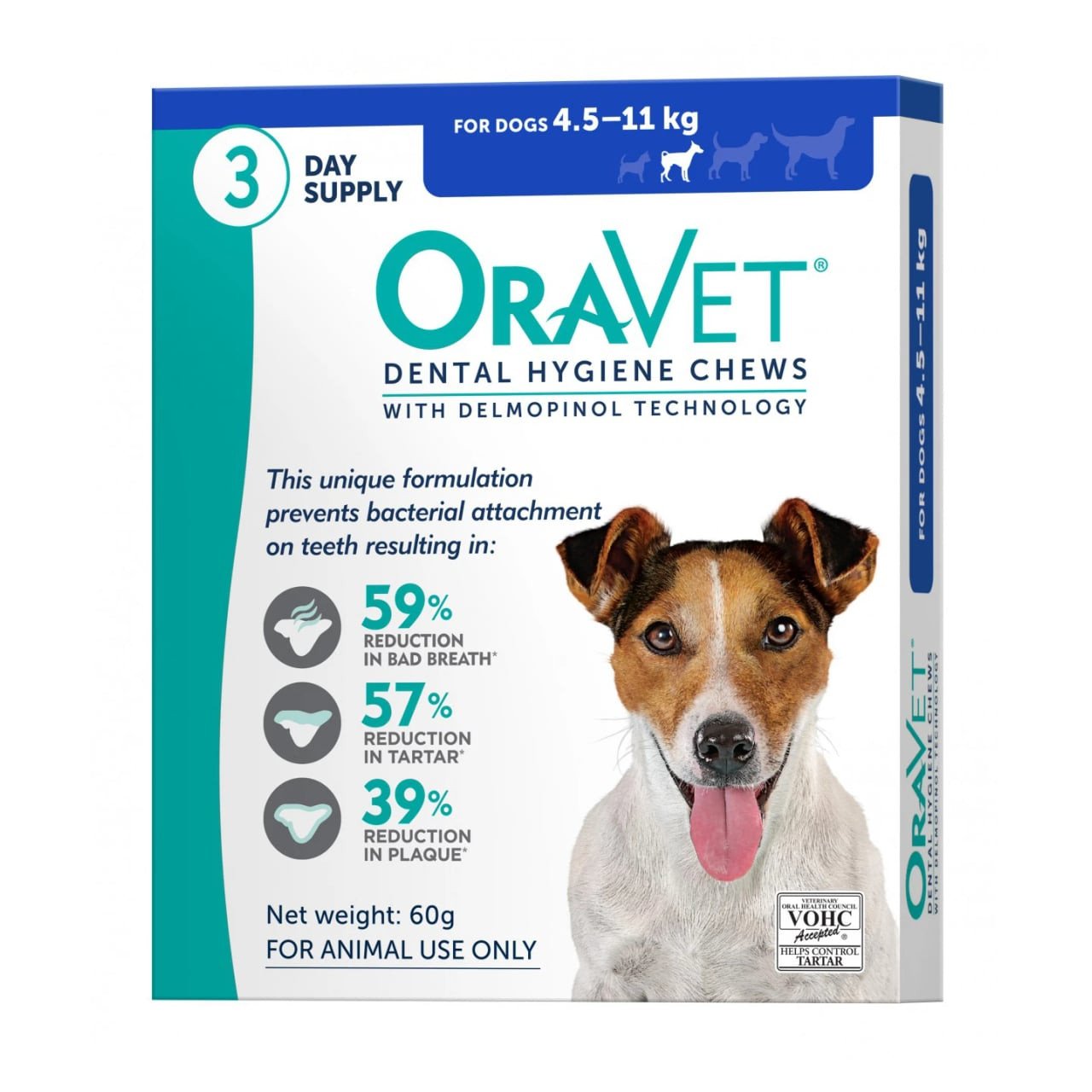 Oravet Dental Chews for small dogs, 3-pack, promotes dental health and fresh breath.