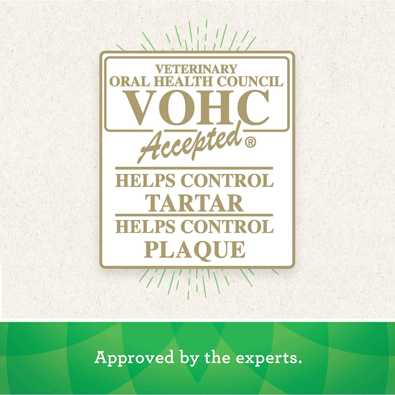 Greenies Mint Large Dog Treat packaging showing VOHC approval, promoting tartar and plaque control.