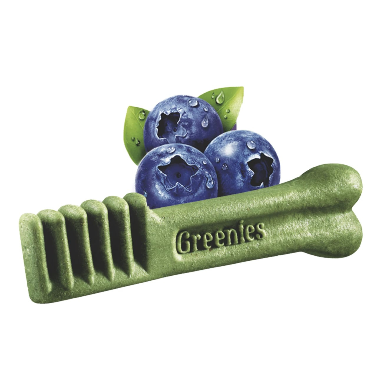 Greenies Blueberry Large Dog Treat with blueberries, promoting dental health for dogs.