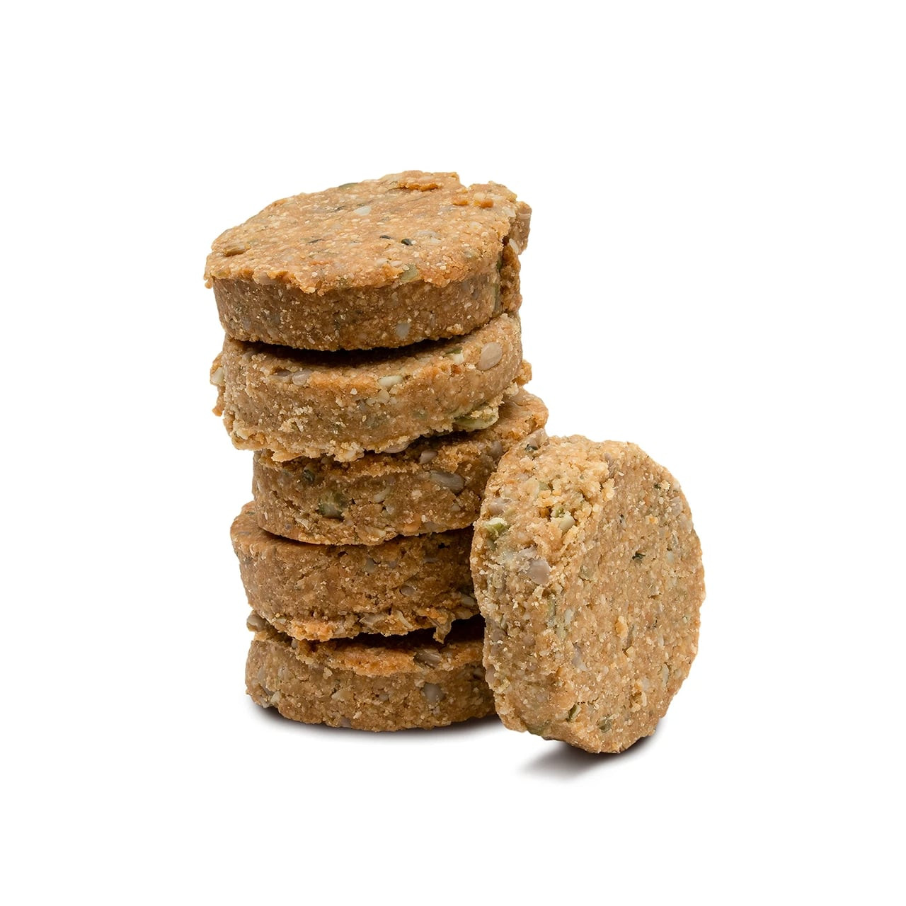 Doggylicious Hip & Joint Care doggy cookies, stacked, promote pet health with tasty support.