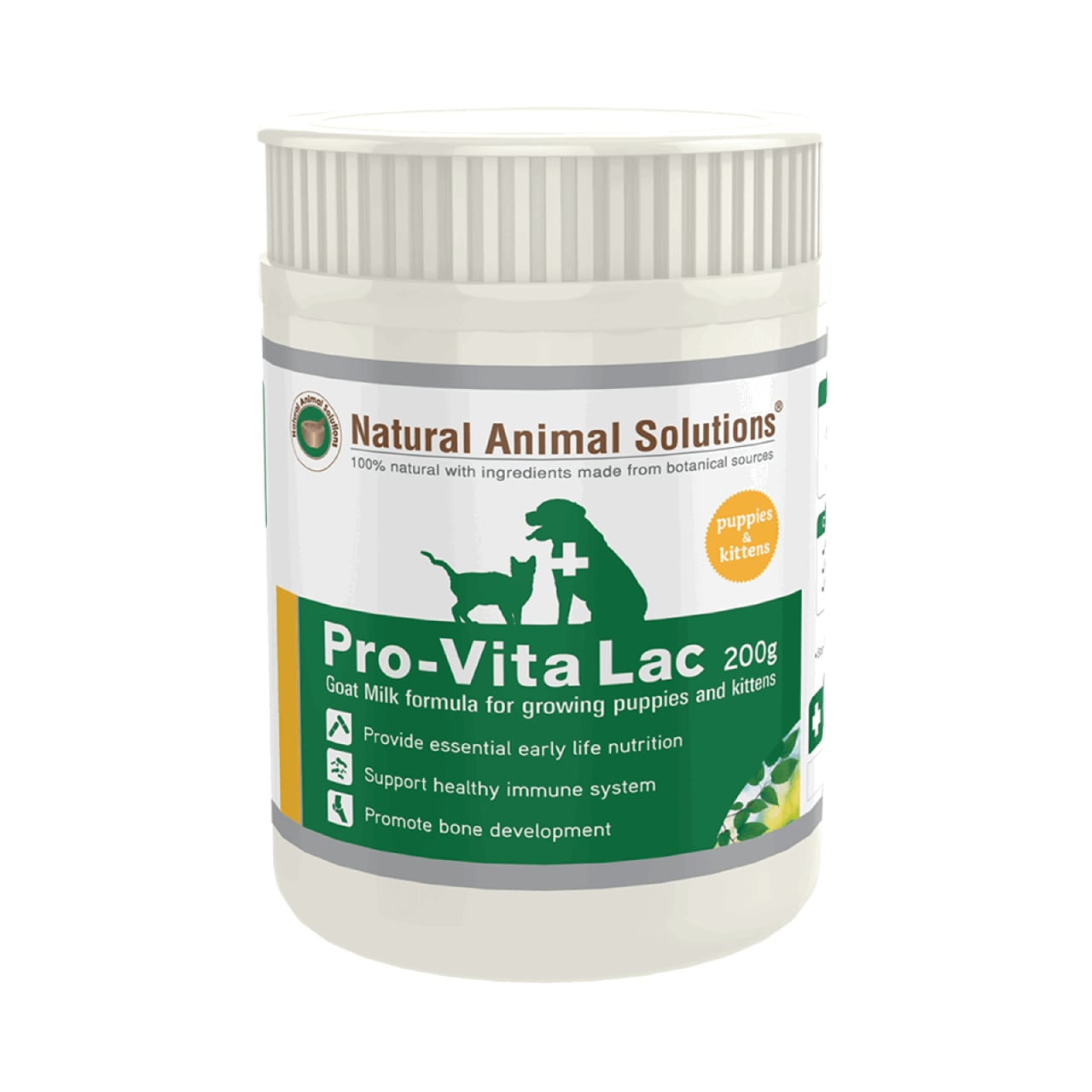 Pro-Vita Lac Goat Milk Formula for Puppies & Kittens, 200g, supports healthy growth and immune system.