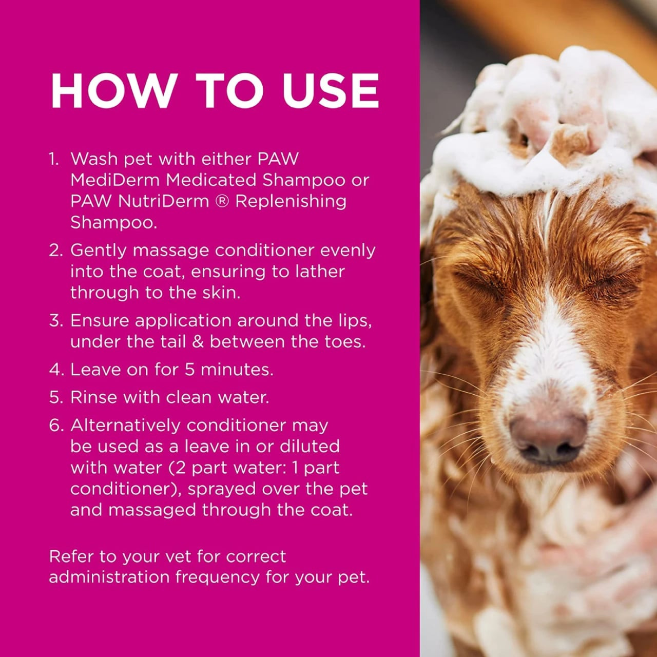 PAW Nutriderm Replenishing Conditioner for Cats & Dogs, 200ml, promotes pet coat health and moisture.