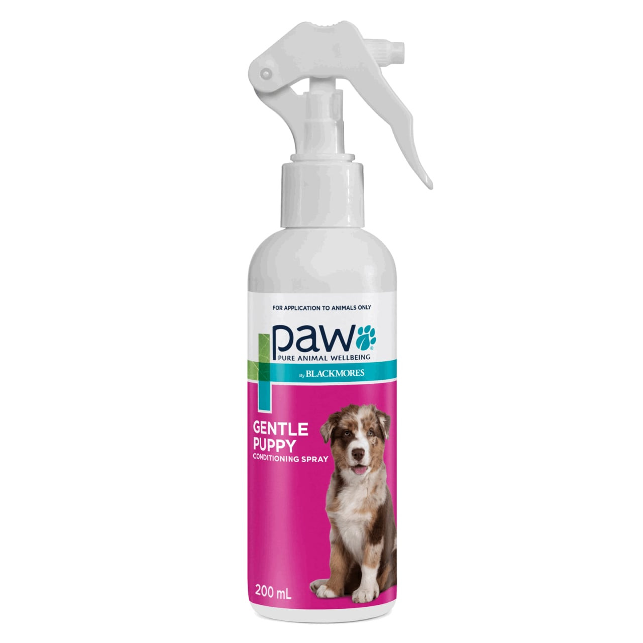 PAW Conditioning Spray for Puppies 200ml with pink packaging and puppy graphic. Perfect for pet health.