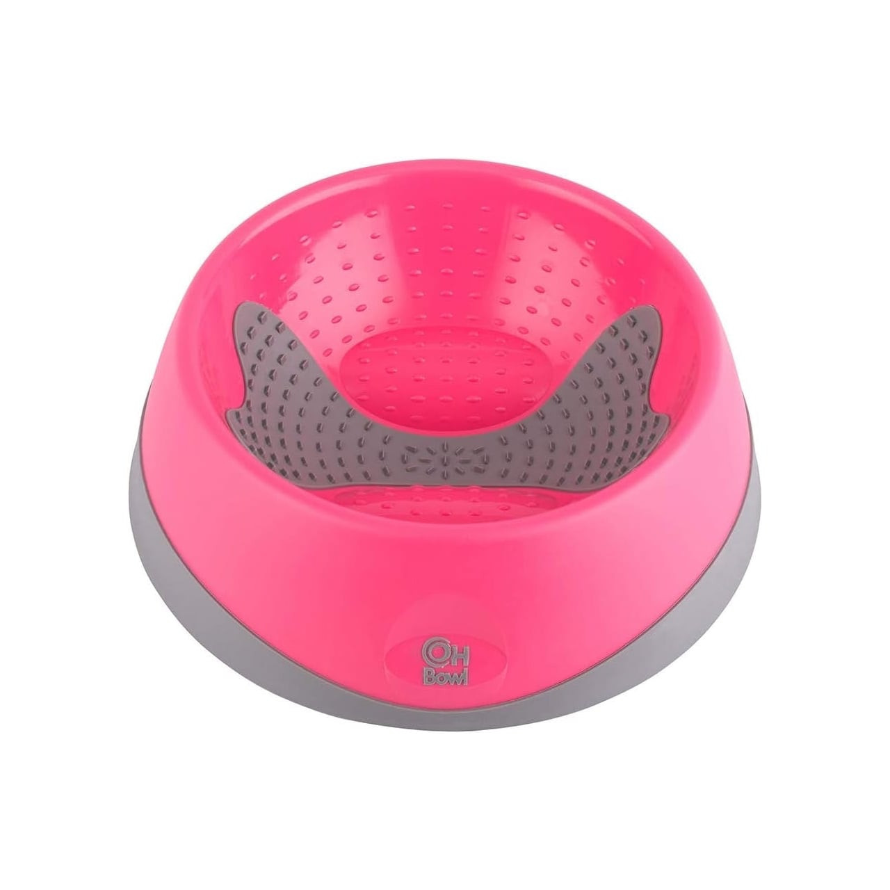 LickiMat Oh Bowl in large magenta for promoting oral hygiene in dogs.