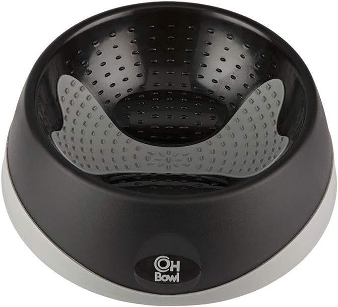 LickiMat Oh Bowl for dogs, large size, black, designed for oral hygiene and stimulation.