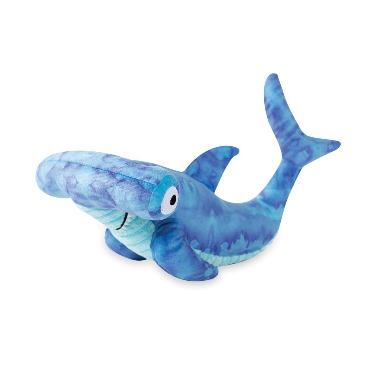 Fringe Studio Plush Squeaker Dog Toy - Nailed It featuring a blue shark design for playful pets.