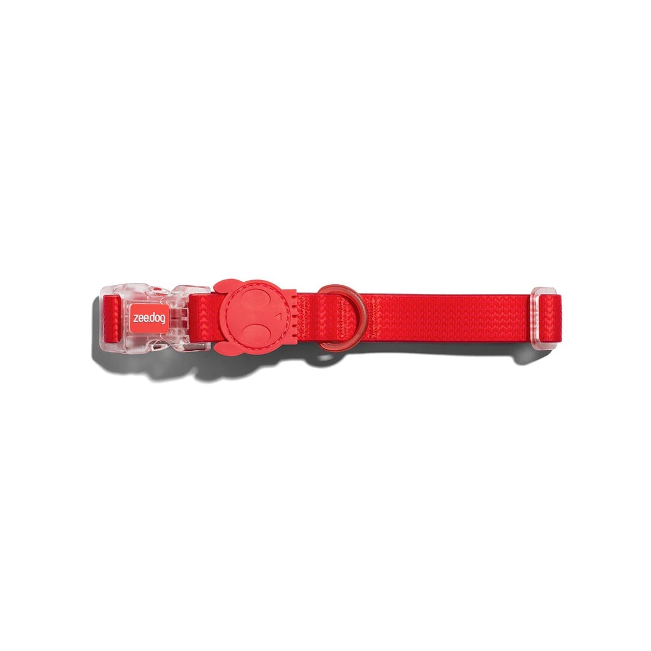 Zee.Dog Neopro Red Collar featuring a durable design and adjustable fit for pets.