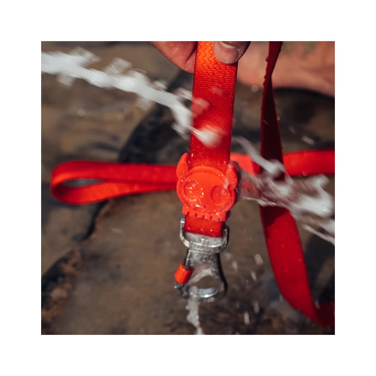 Zee.Dog NeoPro Red Leash with durable clip, water-resistant material, perfect for active pets.