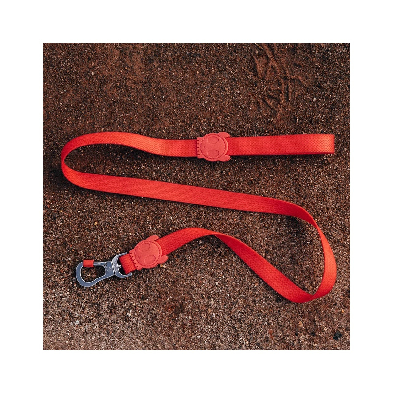 Zee.Dog NeoPro Red Leash with durable fabric and sturdy clip for pet walking.
