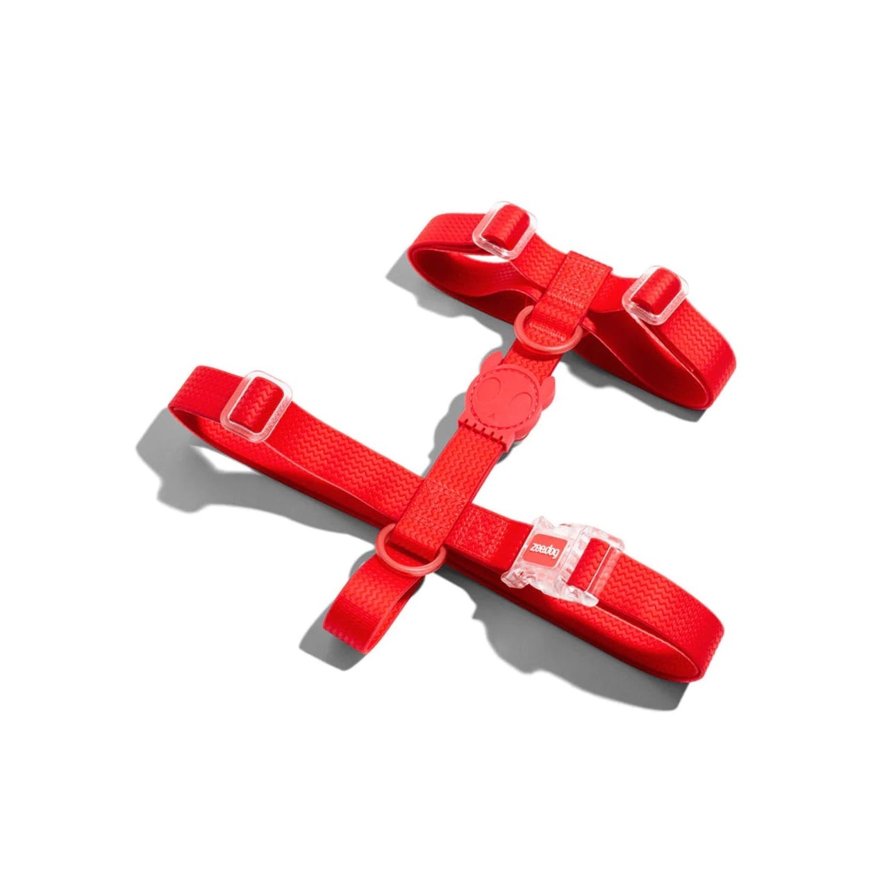 Zee.Dog Neopro Red H-Harness, durable red design for comfortable dog walks.