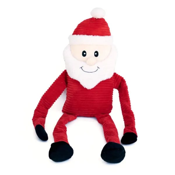 Zippy Paws Holiday Crinkle Jumbo Santa toy, plush design with crinkle texture for pets.