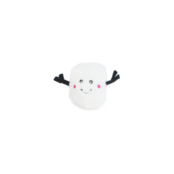 Zippy Paws Holiday Burrow Hot Cocoa plush toy featuring a smiling marshmallow design.