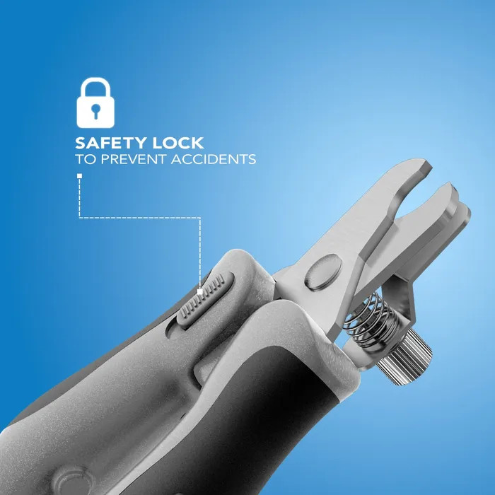 Wahl 2in1 EZ Nail Clipper and Grinder features a safety lock for secure pet grooming.