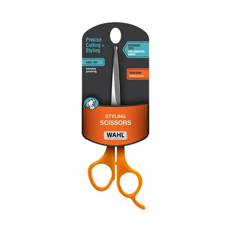 Wahl Styling Scissors for cats and dogs in orange, ideal for precise grooming and styling.