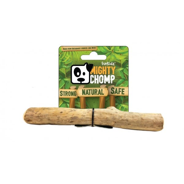 FurKidz Mighty Chomp Coffee Wood small chew toy, safe and natural for pets.