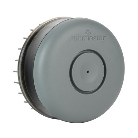 FURminator Bathing Brush for Cats and Dogs, gray, ergonomic design for effective grooming.