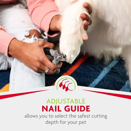 FURminator Nail Clippers feature an adjustable nail guide for safe pet nail trimming.