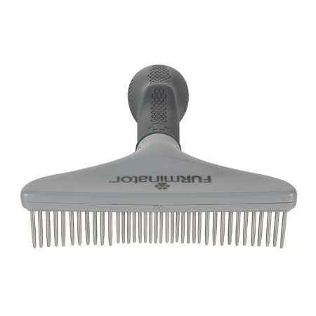 FURminator Grooming Rake for Cats & Dogs with stainless steel teeth for effective fur removal.