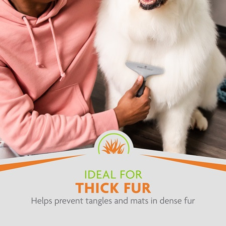 FURminator Grooming Rake designed for cats and dogs, ideal for thick fur.