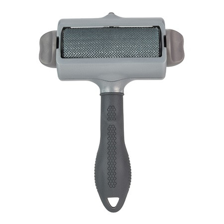 FURminator Hair Collection Tool with easy-grip handle and textured roller for pet hair removal.