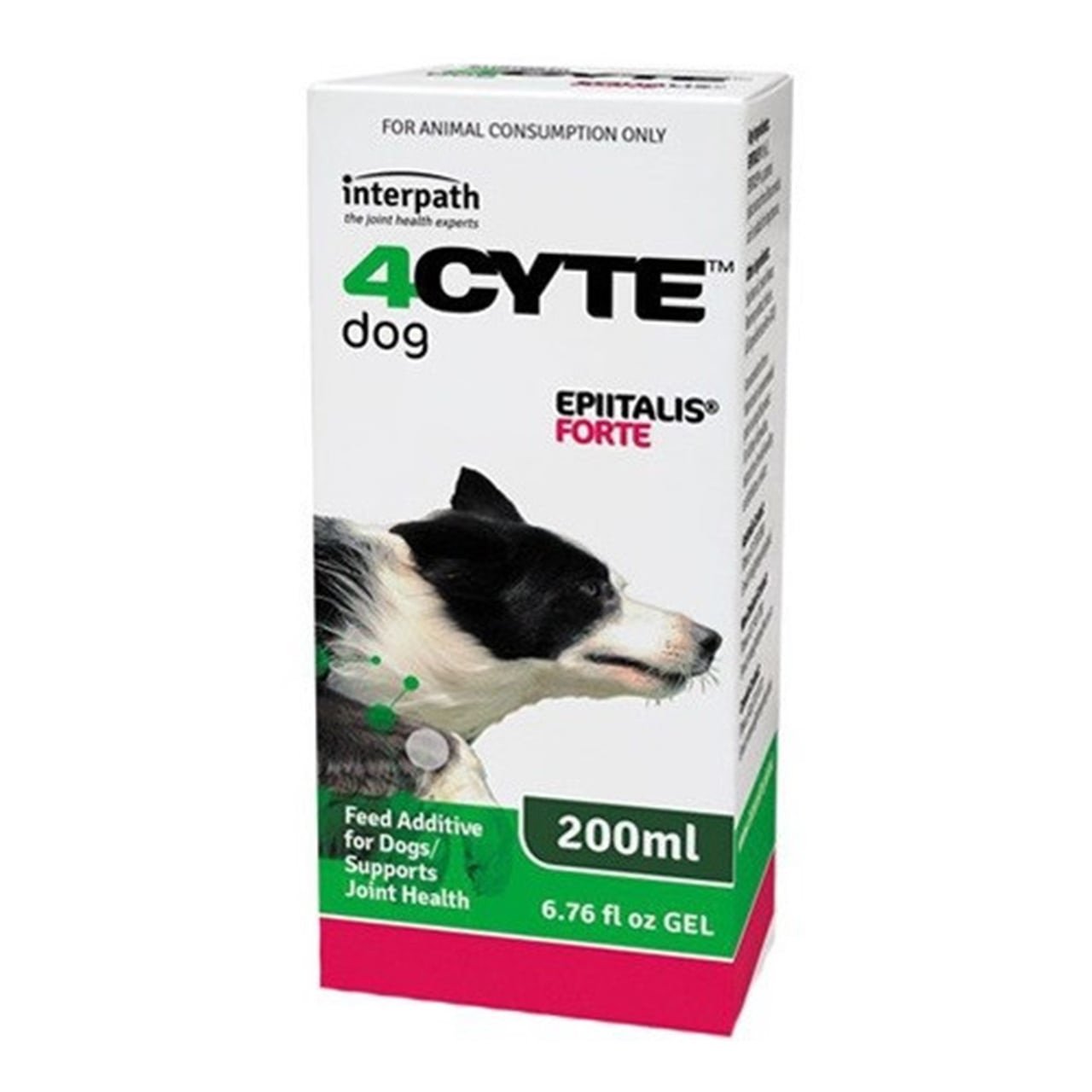 4CYTE Epiitalis Forte Joint Support Gel for Dogs 200ml, promoting joint health in pets.