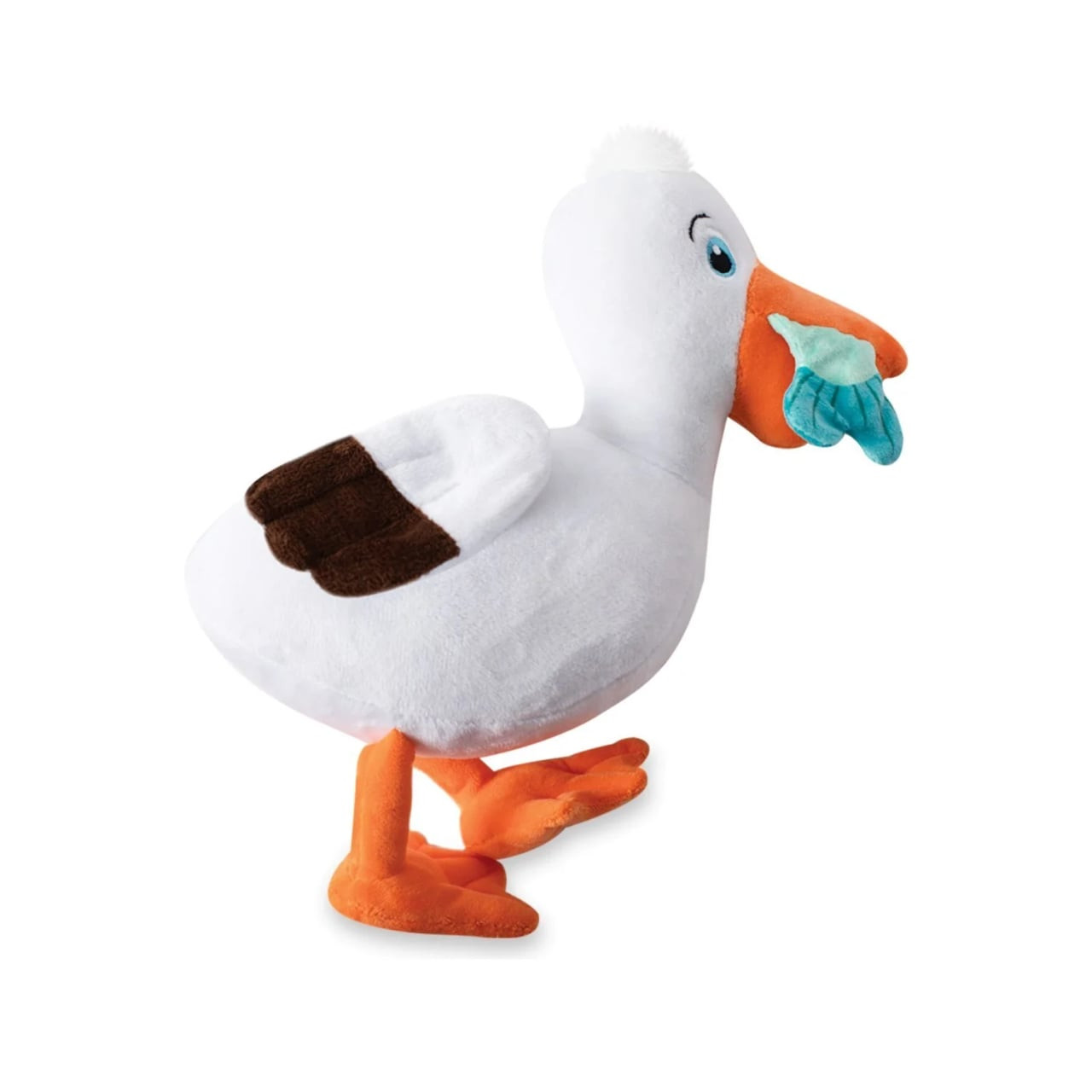 Fringe Studio Lunch Break Seagull Plush Squeaker Dog Toy, colorful and cute for playful pets.