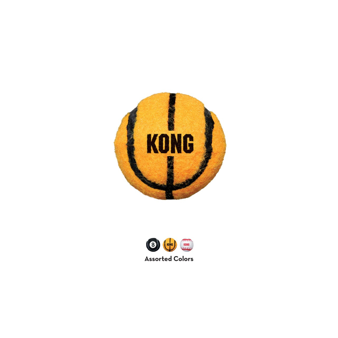 KONG Sport Balls Dog Toy small pack features colorful, squeaky balls for playful pets.
