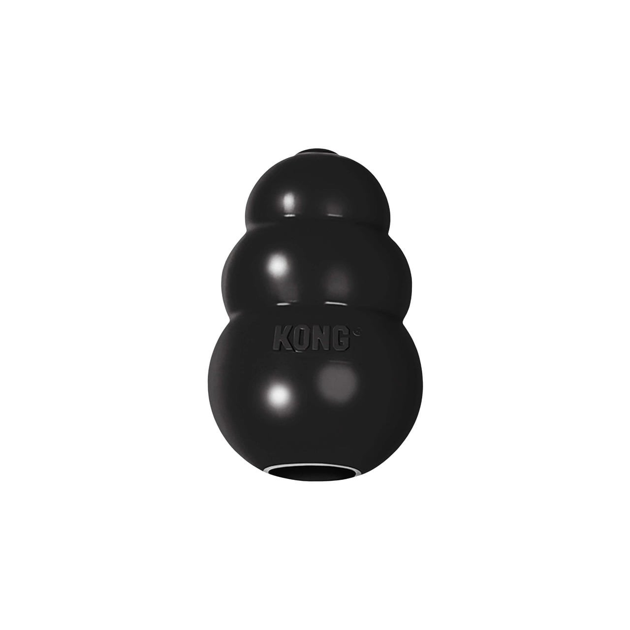 KONG Extreme Interactive Dog Toy in small, durable black rubber for active play.