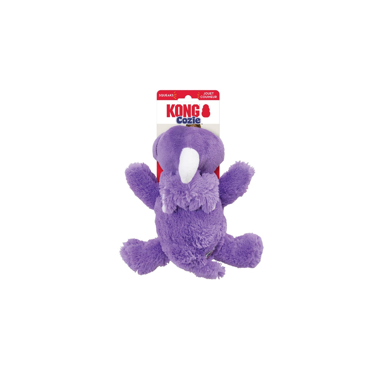 KONG Cozie Rosie Rhino Medium in purple, soft plush toy perfect for dogs.