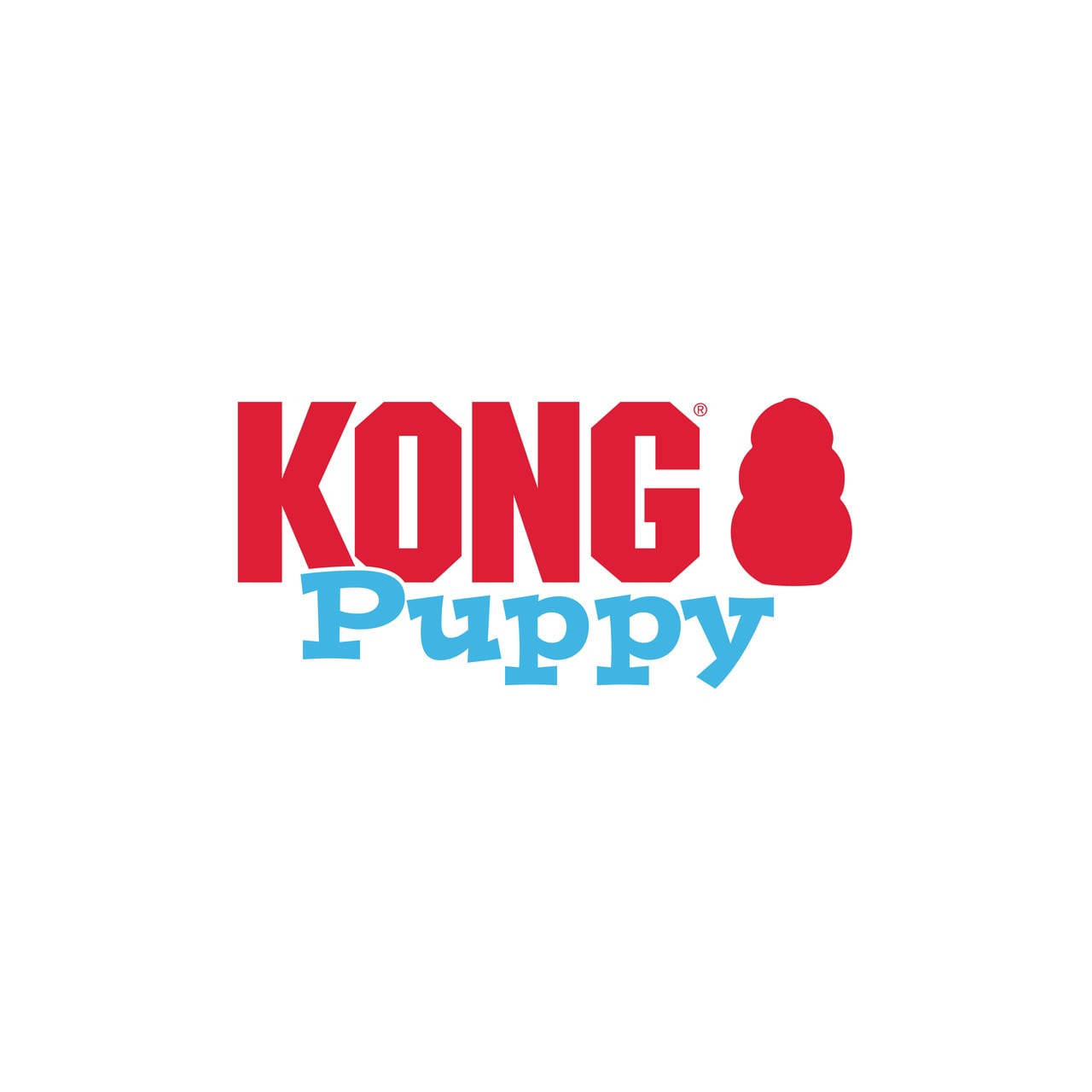 KONG Puppy Interactive Toy Medium in bright red and blue, ideal for engaging puppies.