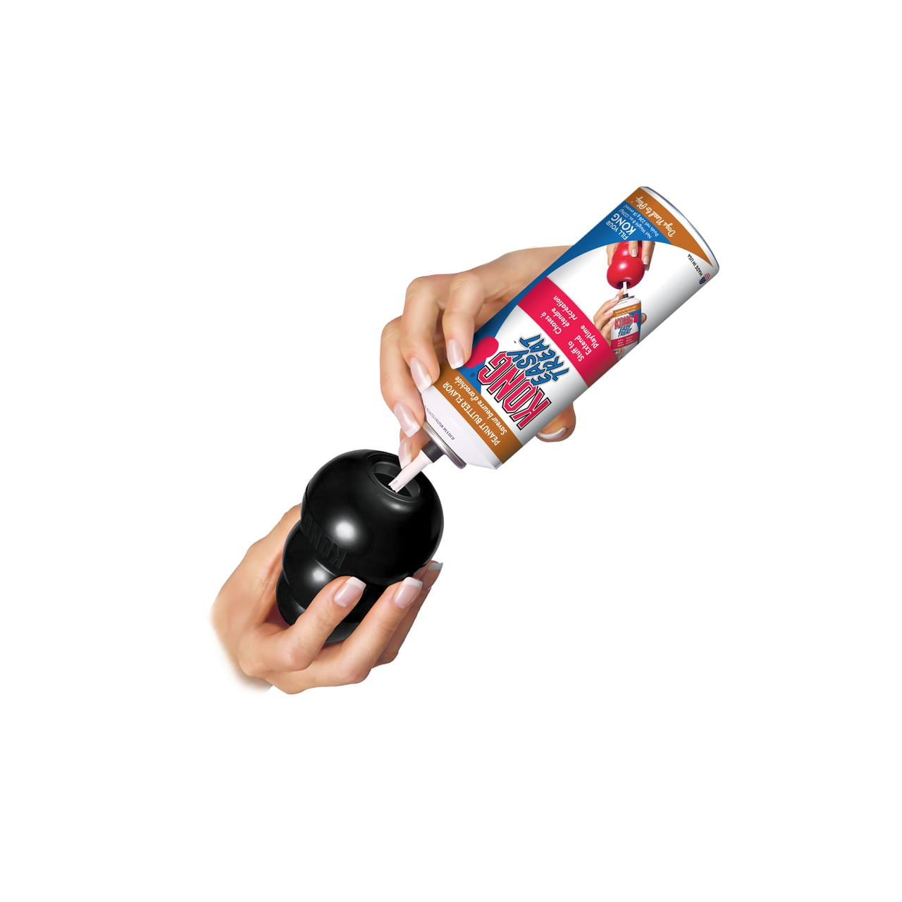 KONG Extreme Interactive Dog Toy X-Large being filled with treat paste for engaging play.