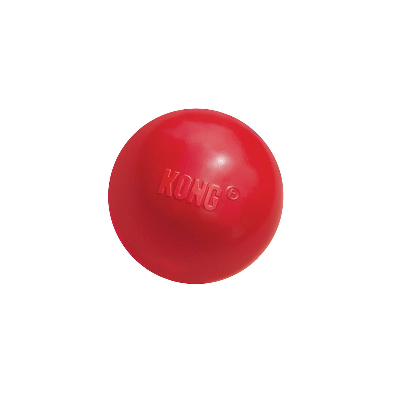KONG Ball Rubber Dog Toy in red, medium-large size for durable fetching fun.