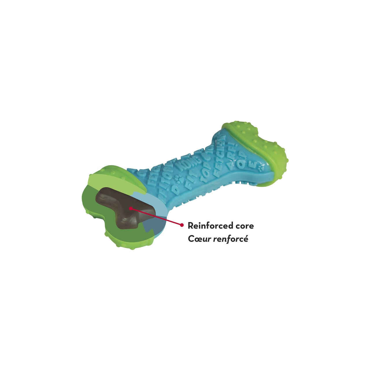 KONG CoreStrength Bone toy in blue and green, designed for medium to large dogs.