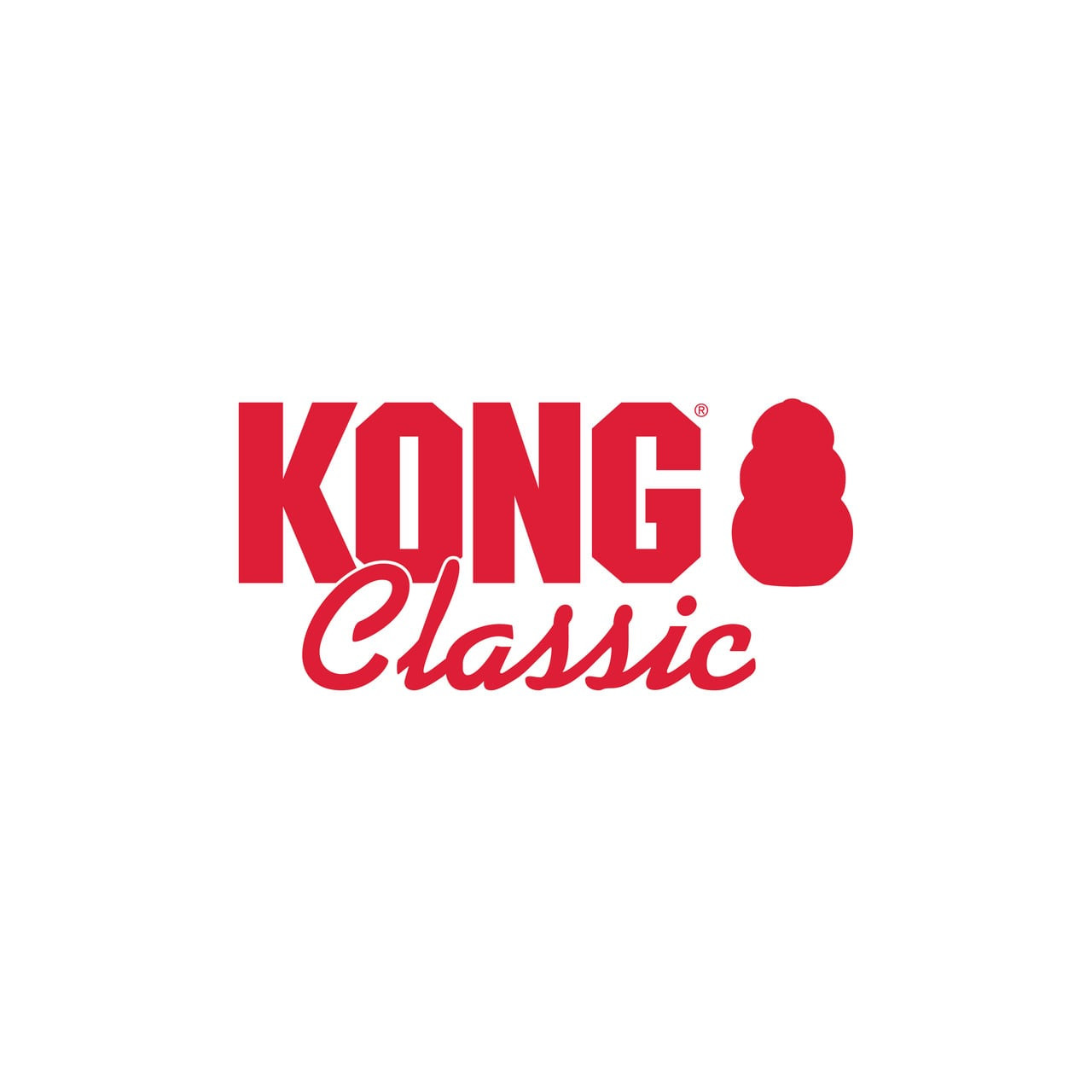 KONG Classic Interactive Dog Toy in red for medium-sized dogs, promoting engaging playtime.