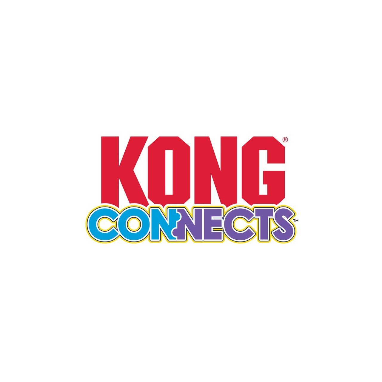 KONG Connects Kitty Comber logo featuring colorful lettering designed for interactive cat play.