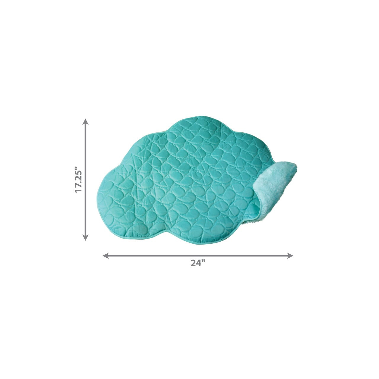 KONG PlaySpaces Cloud Cat Mat in teal, soft, plush design, measuring 24"x17.5".