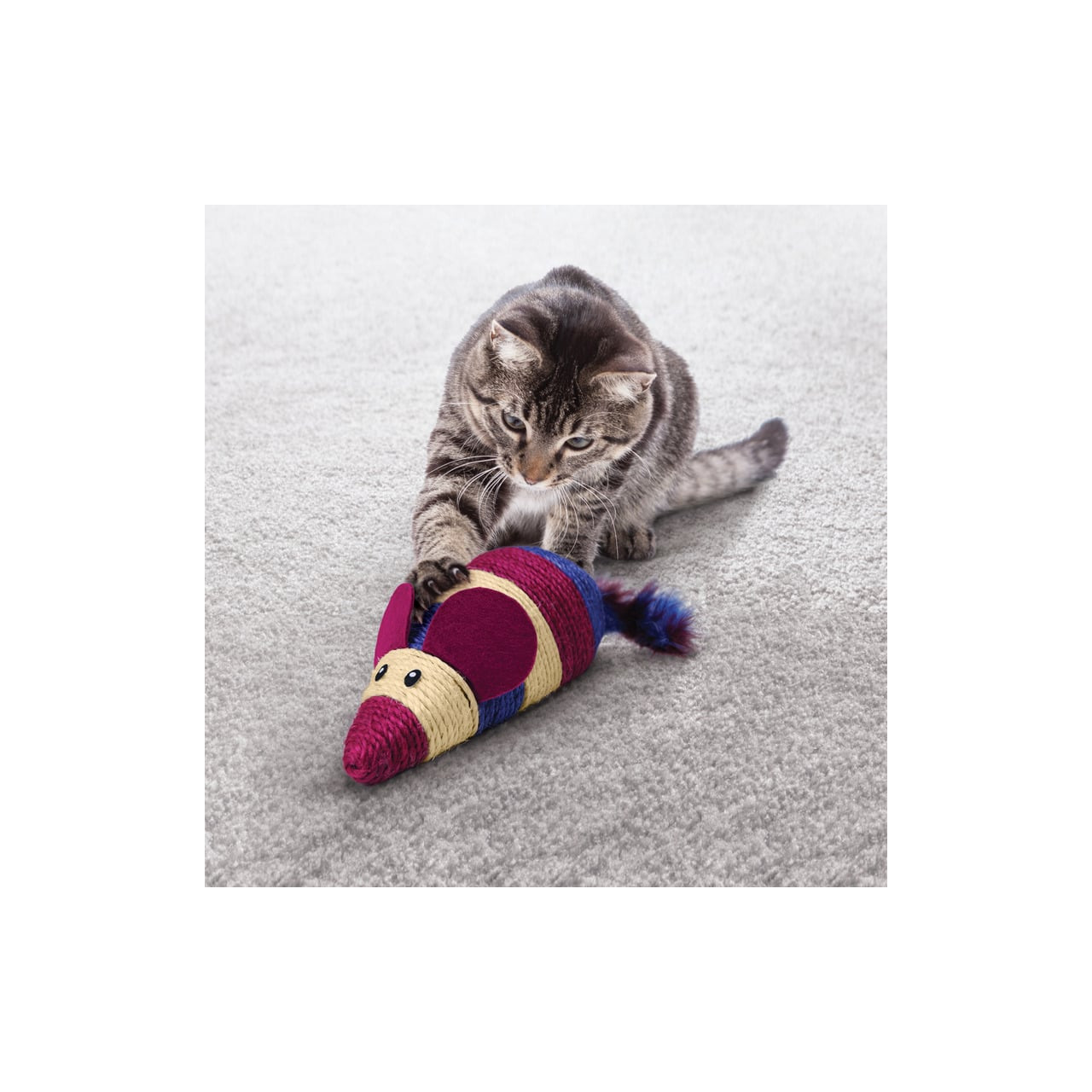 KONG Wrangler Scratch Mouse Cat Toy featuring colorful design, perfect for teasing and engaging cats.