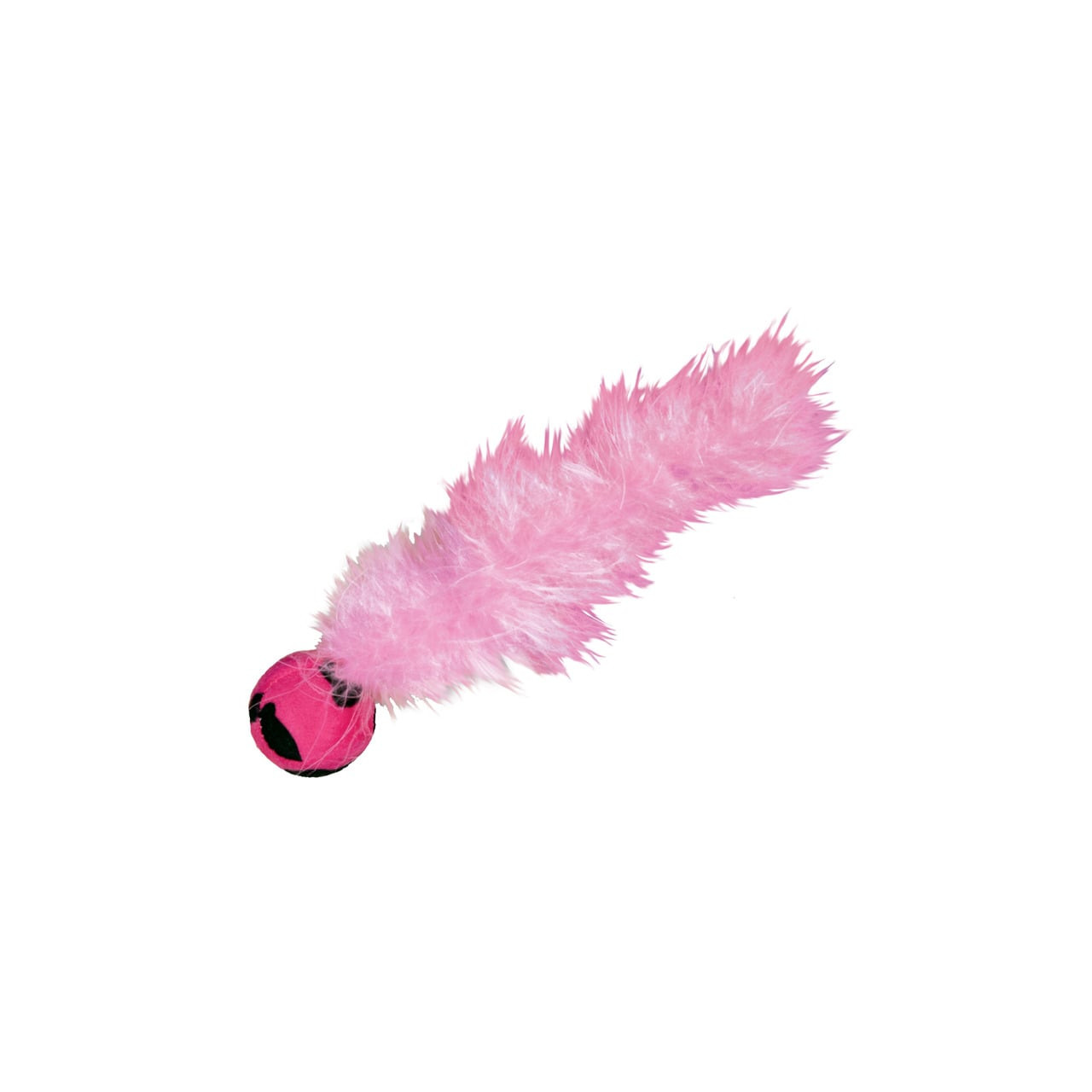 KONG Active Wild Tails Cat Toy with pink feathers and a colorful plush ball.
